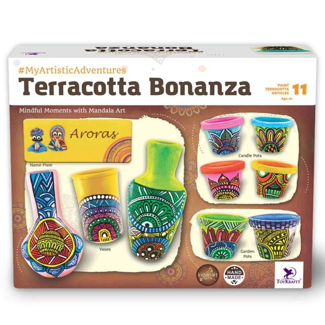 Terracotta Bonanza: Mandala Pot Painting Kit for 8+