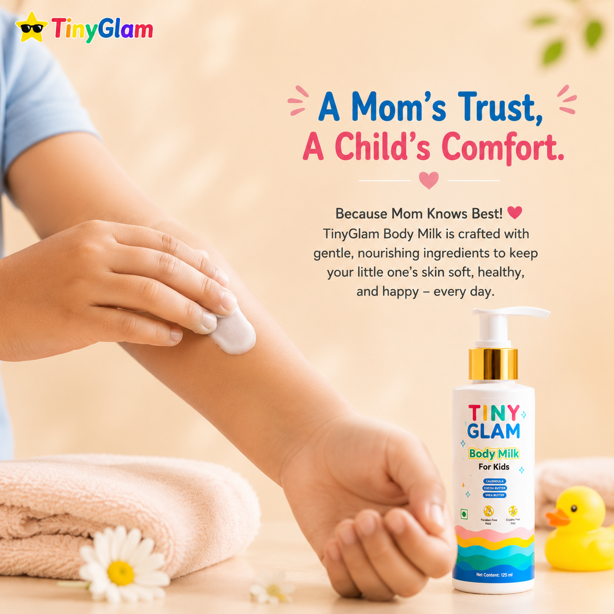 TinyGlam Hug Soft Body Milk 125 ml - Gentle Body Milk for Kids & Teens