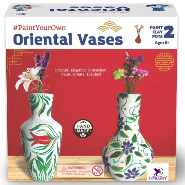 Oriental Vase Pot Painting Kit for Kids 9-12, DIY Vase Painting Art and Craft, Earthen Terracotta Pots, Birthday Gift for Girls & Boys 8-12 Years