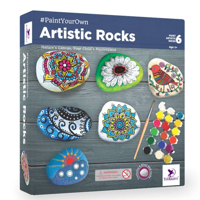 Paint Your Own Artistic Rocks - Rock Painting Kit, Art N Craft, Stone Pebbles Painting Kit for Kids, Gifts for Kids 7+ Years Old