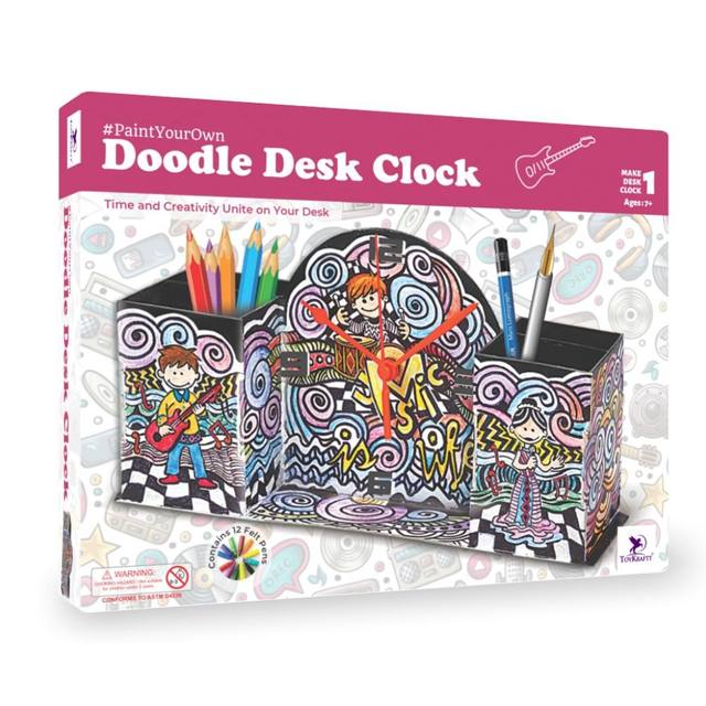 Doodle Desk Clock DIY Craft Kit for Kids - 3D Art and Craft Items & Educational Learning Toys for 7+ Years