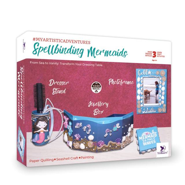 3-in-1 Craft Kit for Kids, Art and Craft Kit for Age 9 to 12, DIY Mermaid Themed Gift for Girls, Spellbinding Mermaids