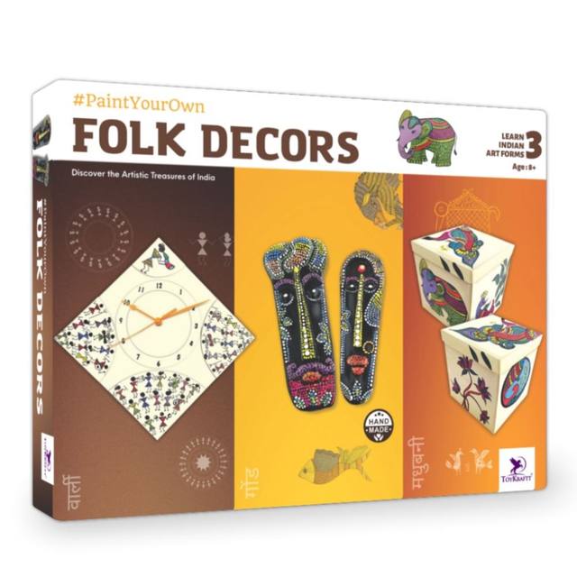 Art and Craft DIY Painting Kit for Kids Ages 8-12, Learn Madhubani, Warli & Gond Art, Best Birthday Gift for Girls, Traditional Indian Folk Art & Craft Kit