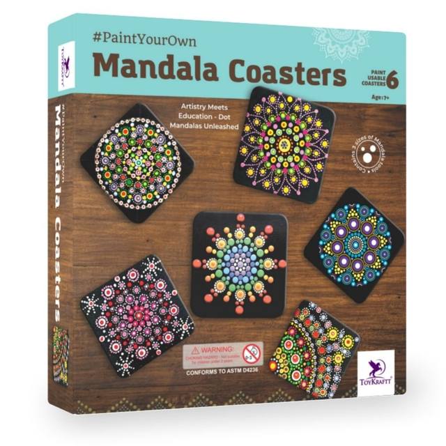 Paint Your Own Dot Mandala Coasters Kit for 8+ Years ,Mandala Art Kit, Dot Painting Kit, Art N Craft Kit, Toys for Girls Boys 7 to 12 Years, Gifts for Girls Boys