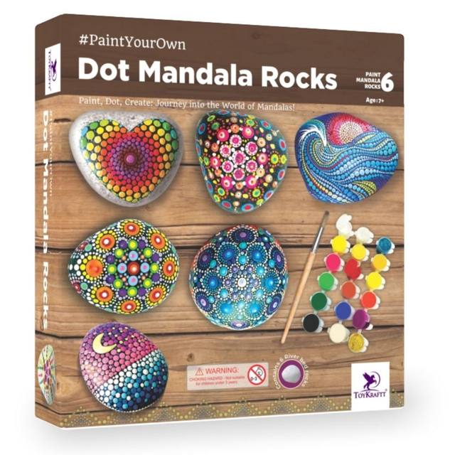 Rock Painting Kit for Kids, Dot Mandala Art Craft Set, Ages 8-12, Learn Dot Mandala Art Painting on Rocks, Gift for Girls & Boys Ages 7-12