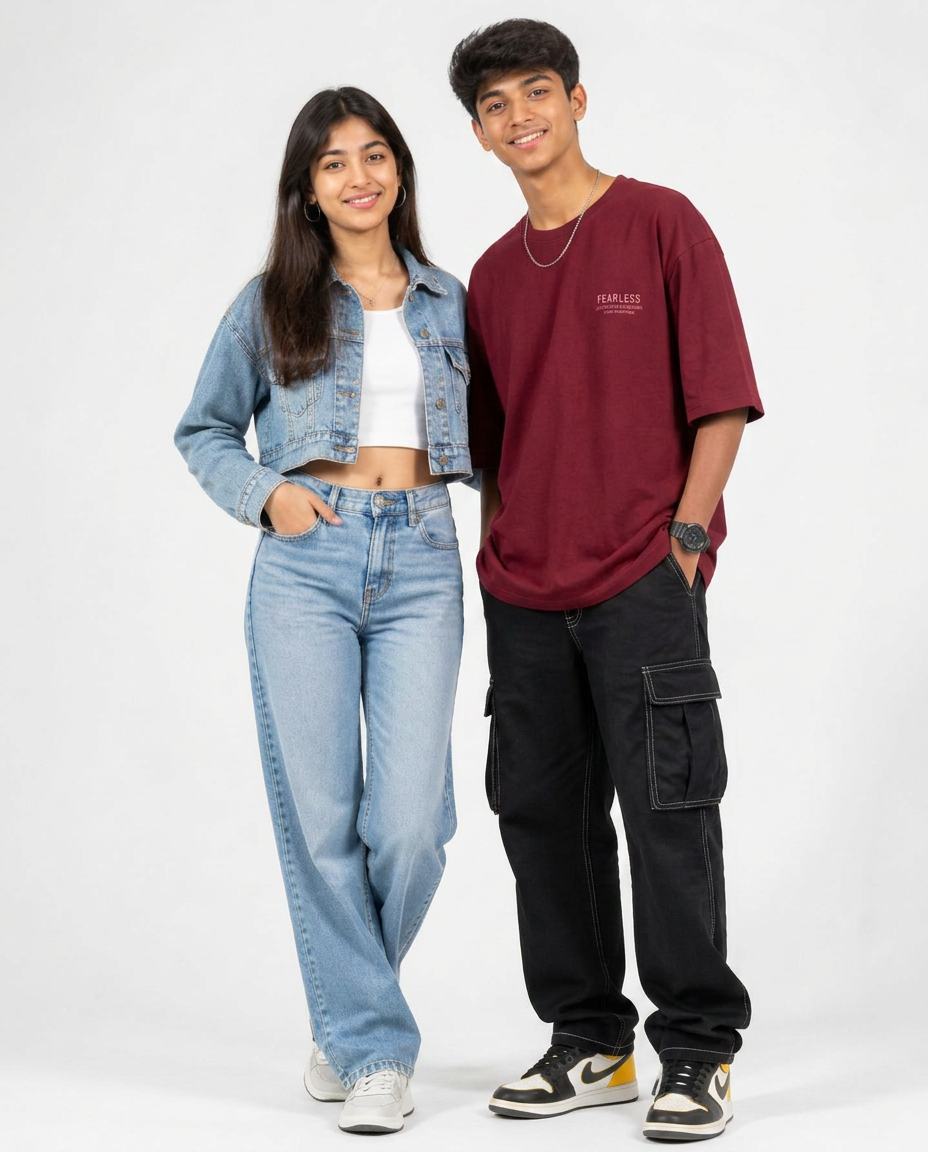 Confident Indian teens